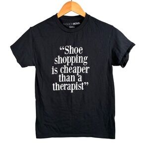 Fashion Nova Tee Womens Small Graphic Tee Shirt Shoe Shopping Streetwear Y2k